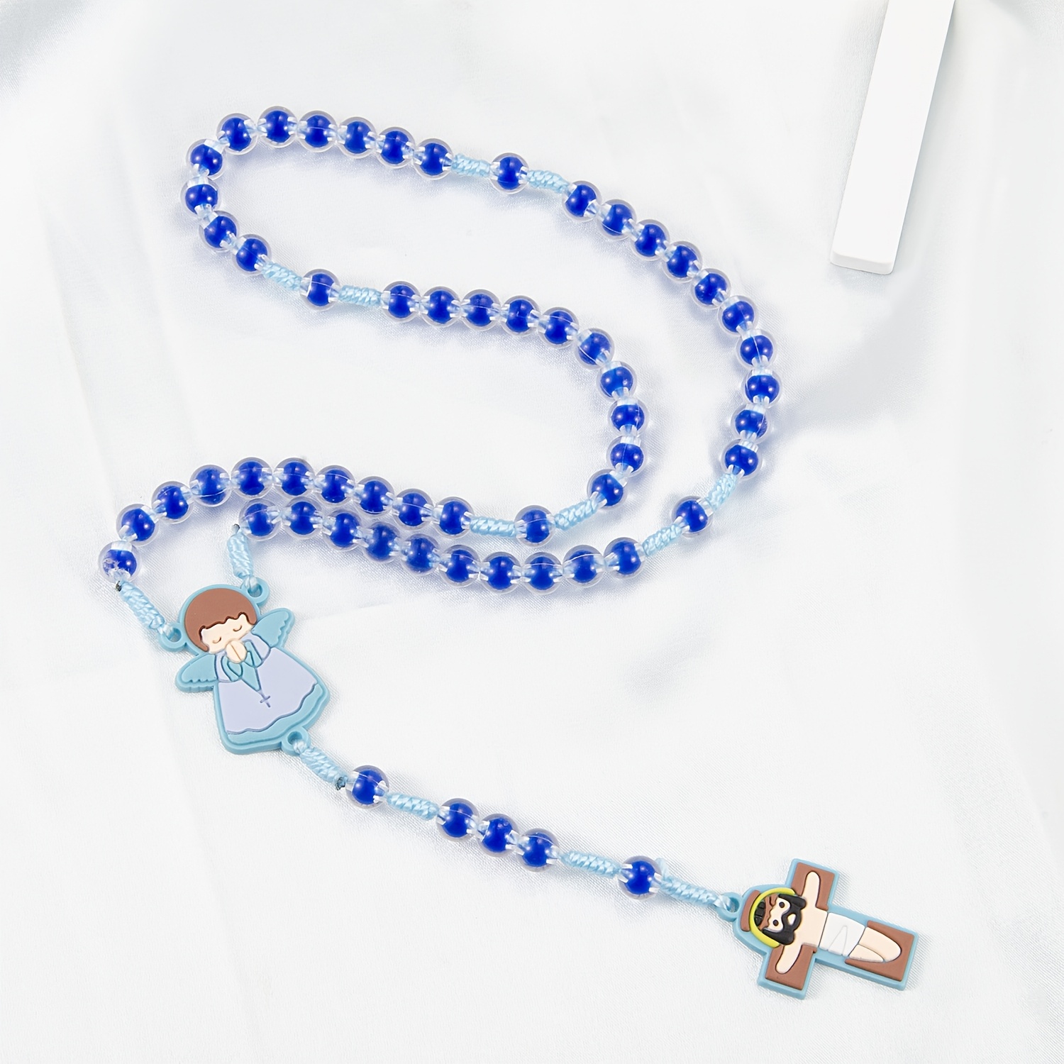 Exquisite Acrylic Silicone Religious Rosary Necklace, Unique Gift